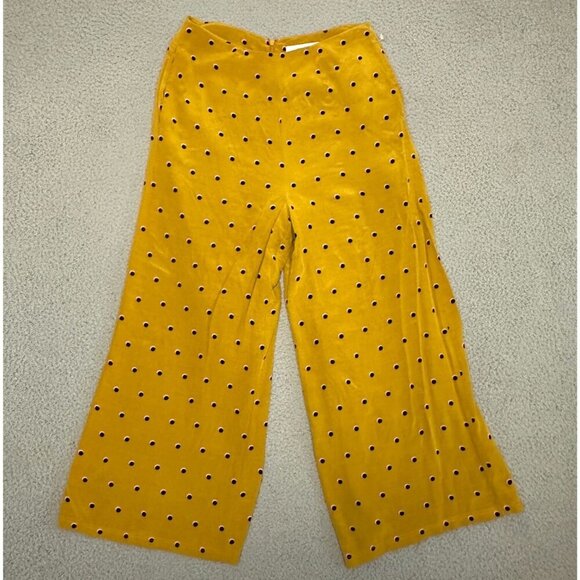 ASTR The Label Palazzo Pant Yellow Dot Wide Leg High Rise Lined - Picture 1 of 16